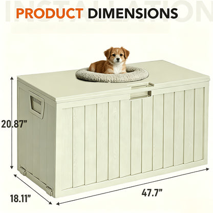 75 Gallon Outdoor Storage Box Waterproof Deck Box with Handles & Wheels, Large Patio Furniture Storage Cabinet for Pool Accessories, Tool Chests - Easy Assembly Rack System, Garden Tools Garage Mounted Storage Systems, Box,Cabinet,Rack for Outdoor