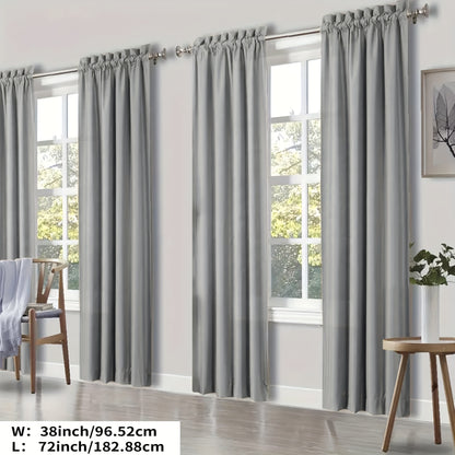 YOULEYAR 4 Panel Modern Blackout Thermal Insulated Energy Saving Curtain Drapes - Blocking Thermal, Solid Color Panels Suitable for Bedroom, Living Room, - Rod Pocket, Year-Round Use