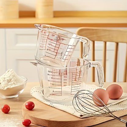 Glass Measuring Cup Heat Resistant Large Capacity with Handle 16.9 oz 33.8 oz Reusable Kitchen Baking Liquid Measuring Cup Set with Measuring Spoons