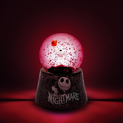Nightmare Before Christmas Zero Light-Up Snow Globe – Disney Jack Skellington Dog Mini Collectible Snow Globe 3-Inch, LED Light-Up, Battery Included, Halloween Christmas Desk Decor Gift