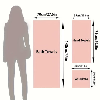 18pcs Coral Velvet Towel Bath Towel Set, 4 Bath Towels, 4 Towels, 10 Square Towels, Suitable for Hotel, Home, Travel, Spa