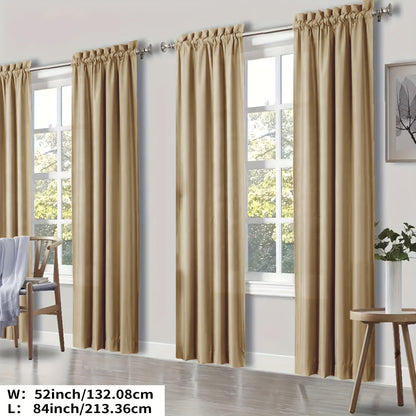YOULEYAR 4 Panel Modern Blackout Thermal Insulated Energy Saving Curtain Drapes - Blocking Thermal, Solid Color Panels Suitable for Bedroom, Living Room, - Rod Pocket, Year-Round Use