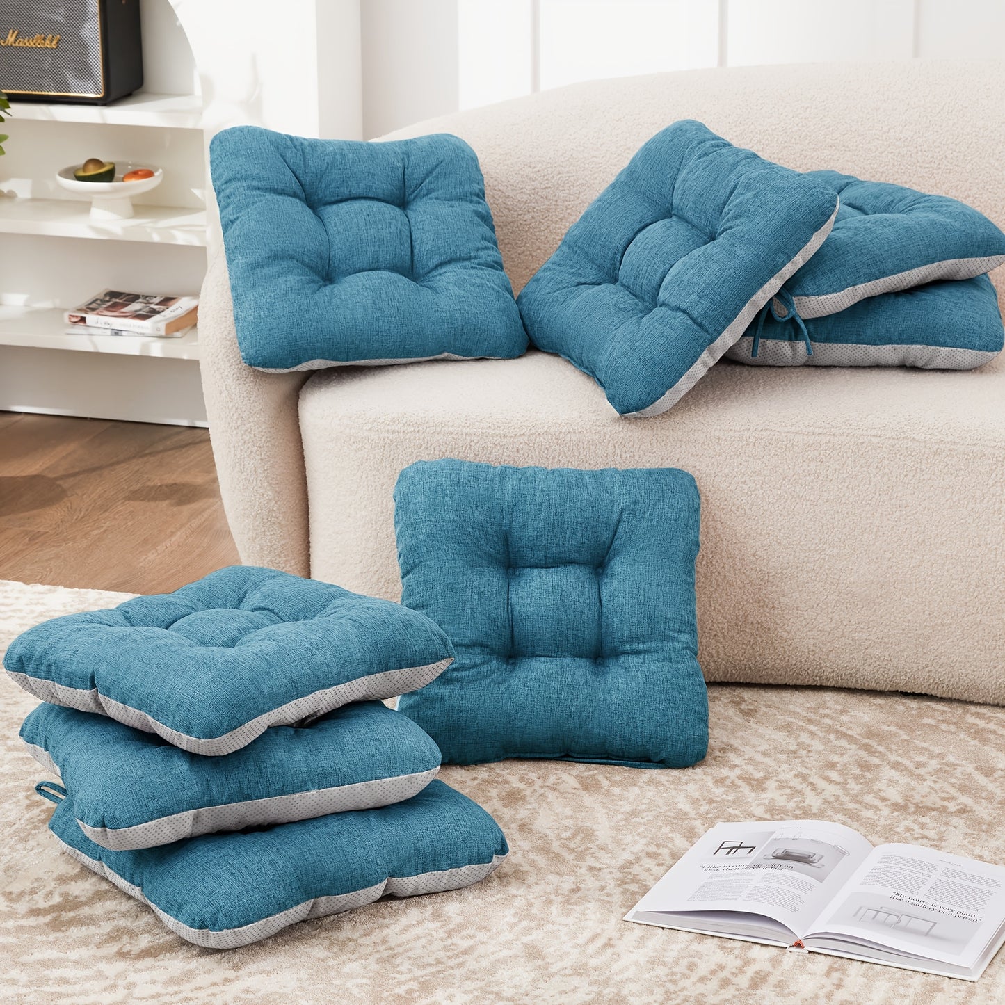 New Year 4/8pcs Memory Foam Chair Cushions, M L Size Available, Outdoor/Indoor Chair Pads for Dining Chairs 4/8 Pack, Seat Cushions for Kitchen, Dining Room, Office, Patio Chair