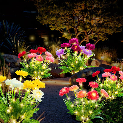 5pcs Solar Garden Lights | Simulated Snow Lotus That Emits Light, Outdoor Waterproof Flower Lights, Suitable For Decorating Lawns, Gardens, Paths, Courtyards | Warm And Romantic Holiday Gifts, Ideal For Father'S Day, 4Th Of July, Juneteenth