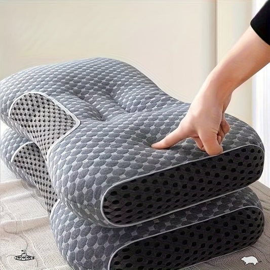 Cervical Contour Neck Massage Pillow – Ergonomic Bone-Shape Support with Detachable Moisture-Absorbing Cover | Soft High-Quality Pillow Core for Deep Sleep & Neck Pain Relief