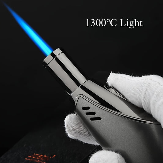 Torch Spray Gun Igniter with Punch And Safety Lock, Refillable Windproof Pocket Lighter, Suitable for Men'S Cool Gift, Windproof, High-Pressure, Direct, Can Ignite Charcoal, (Gas Not Included)