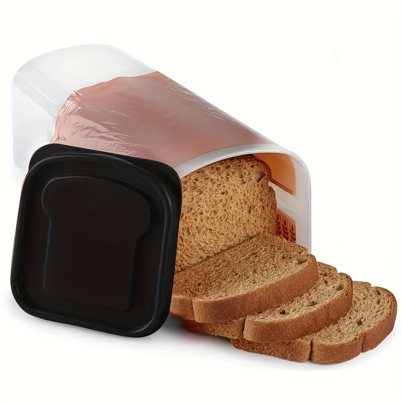 1pc Leak-proof and Reusable Plastic Storage Container | Multifunctional Transparent Sealing Box for Bread, Toast, Fruits, and Vegetables | Flip Top Closure, Rectangle Shape, Kitchen Storage and Additions