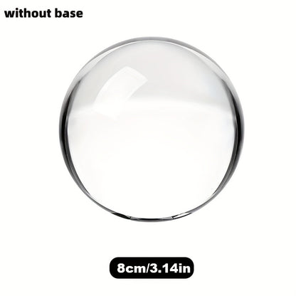 Huge Crystal Ball with Base 150Mm, Without Base 60/80/100Mm, Transparent Crystal Ball, Suitable for Magic, Photography, Lens Ball, Decoration, Feng Shui, Perfect Halloween Valentine'S Day Gift And Home Decorations