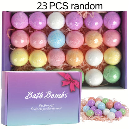 23pcs Random Bath Bombs Gift for Women, Handmade Bubble Bath Fizzes Rich In Essential Oils, Perfect for Wife, Girlfriend, Sisters On Birthday, Christmas, Halloween, Anniversary, Valentine's Day, Best for Christmas