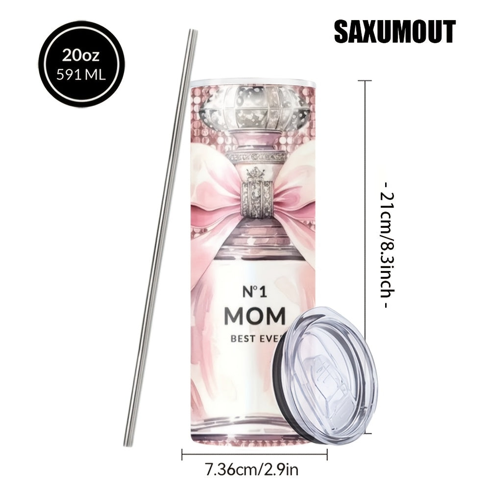 Mom'S Best Ever Design Coffee Mugs, 304 Stainless Steel Insulated Tumbler With Lid & Straw, Beverage Container & Travel Cup For Hot & Cold Drinks, 20oz Camping Drinkware, Ideal Gift For Women, Birthday, Parties, Holiday, Thanksgiving Day, Christmas
