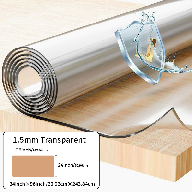 1pc 1.5mm Thick Rectangular Tablecloth, Transparent PVC Table Cover, Heat-resistant High-quality Scratch-resistant Table Cover, Hotel Restaurant and Coffee Table, Home Dining Device, Heat-resistant Cover, Protective Table Mat, High Quality Tablecloth