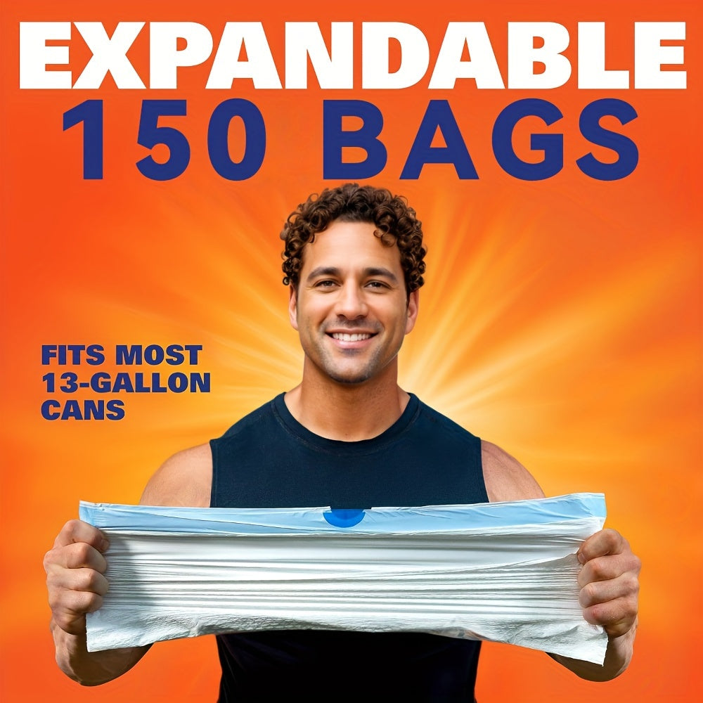 Boxed Disposable Non Tear Garbage Bag Puncture Tear Resistant Trash Bags, 50 Bags/Roll 13 Gallon Capacity, ODOR ELIMINATORTECHNOLOGY Kitchen Drawstring Garbage Bags Fresh Clean Scent with Lemon Mint Scent, EASY to USEDRAWSTRINGS MORE DURABLE