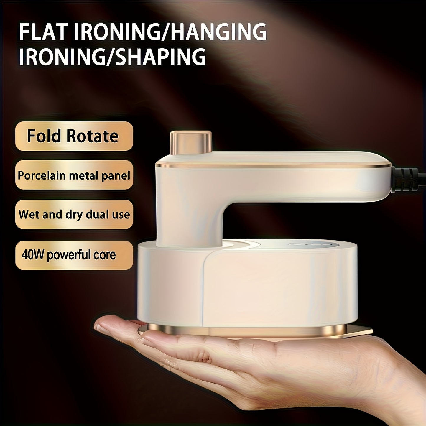 2026 Upgraded Mini Travel Clothes - Portable Rotary Clothes And Steam, 3-in-1 Handheld, 10-Second Rapid Heat Up, Compact Wrinkle Reducer for Travel And At Home (Includes A Measuring Cup And Base)