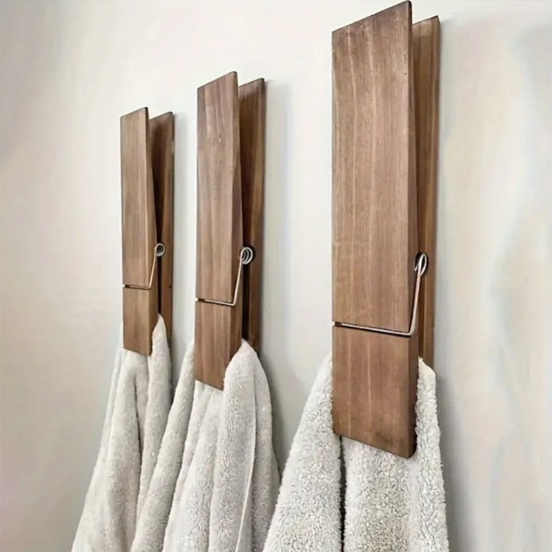 Household Oversized Clothesline with, Wooden Clothes Clip, Towel Clip, Bathroom Sink Hanging Clothesline, Kitchen Cloth Drying, and Moldy, Suitable for Bathroom Sink, Kitchen, Clothes Pins