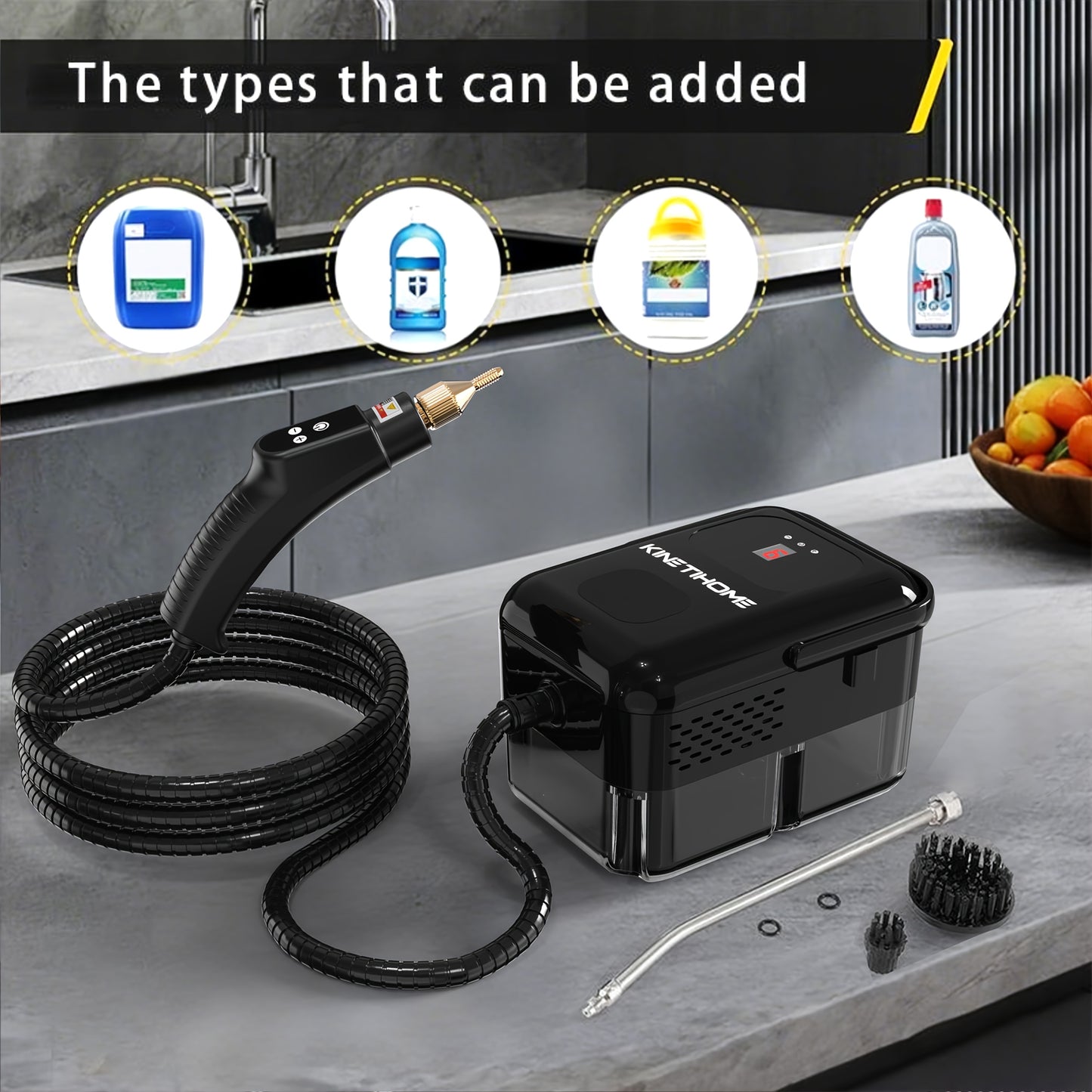 Handheld Steam Cleaner High Pressure Portable Steam Cleaning Machine for Kitchen Grease Sofa Car Upholstery Air Conditioner Washing Machine Tile Grout