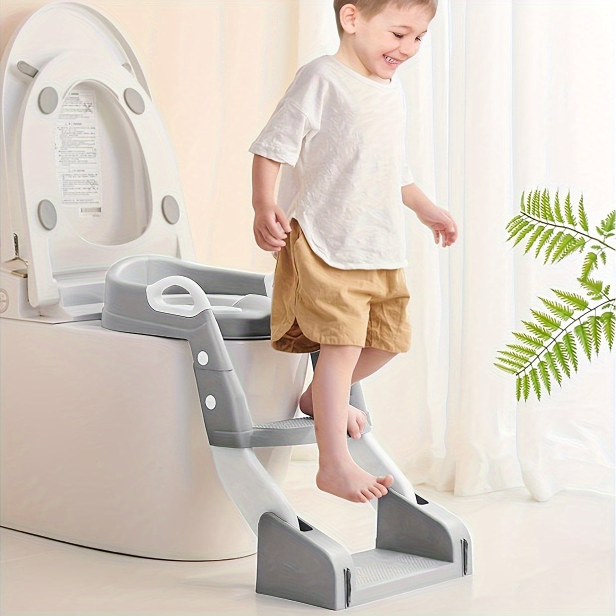 Potty Training Toilet Seat 2 In 1 Toddler Toilet Seat And Step Splash Guard Kids Toilet Seat With Ladder Anti-Slip Pad Potty Toilet Foldable Kids Potty Seat Toilet Seat For Kids Boys Girls