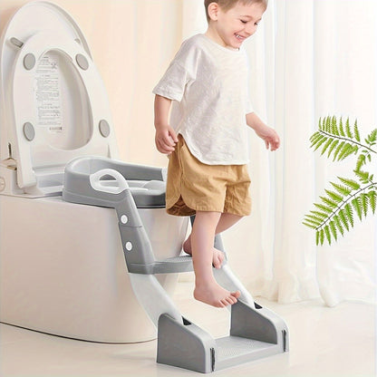 Potty Training Toilet Seat 2 In 1 Toddler Toilet Seat And Step Splash Guard Kids Toilet Seat With Ladder Anti-Slip Pad Potty Toilet Foldable Kids Potty Seat Toilet Seat For Kids Boys Girls