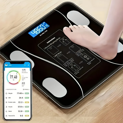 Intelligent Bathroom Scale, Digital Body Scale, with Backlit LED Display Screen And Sturdy Tempered Glass, Compact Size, Weighing Up to 400 Pounds/180 Kilograms