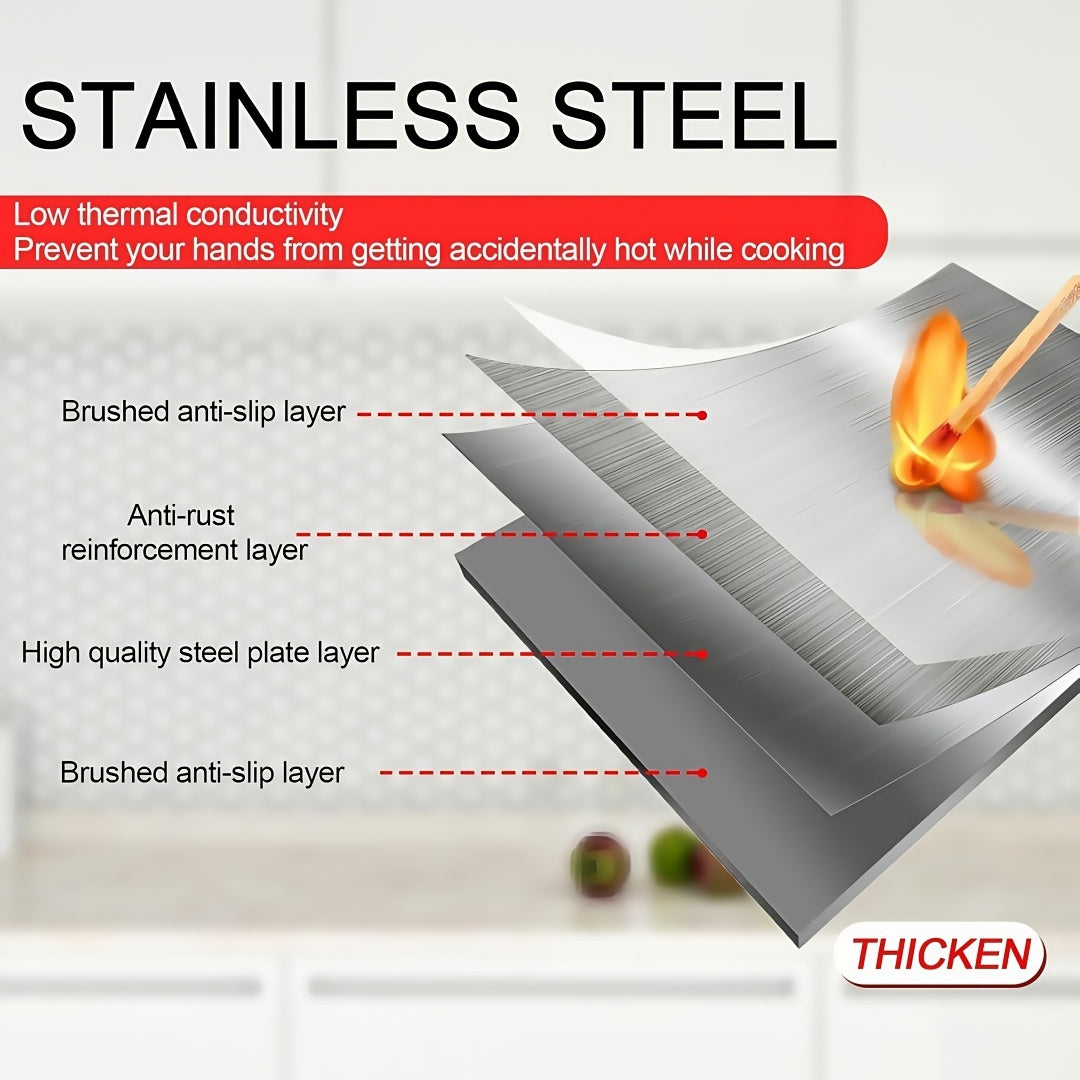 4-Sided Pro Splatter Guard Shield - 31.5'' Foldable Stainless Steel Splash Screen- Heat Resistant with Nonstick Coating | Heavy-Duty Oil & Heat Insulation for Gas Range/Frying Pan | Commercial-Grade Kitchen Backsplash Protector