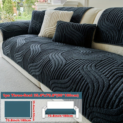 1pc of Plush, Non-Slip Sofa Cover That Is Modern And Luxurious, Pet-Friendly, Breathable, And Stylish for Home Decoration. It Is Appropriate for The Living Room, Bedroom, Or Office, Made from Polyester Fabric, Machine Washable, And Without Any Print