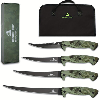 Fish Fillet Boning Knife Set For Meat Cutting, Ultra-Sharp Stainless-Steel Fishing Knife, Fresh Or Saltwater, With A Durable Storage Bag And A Sharpenning Tool
