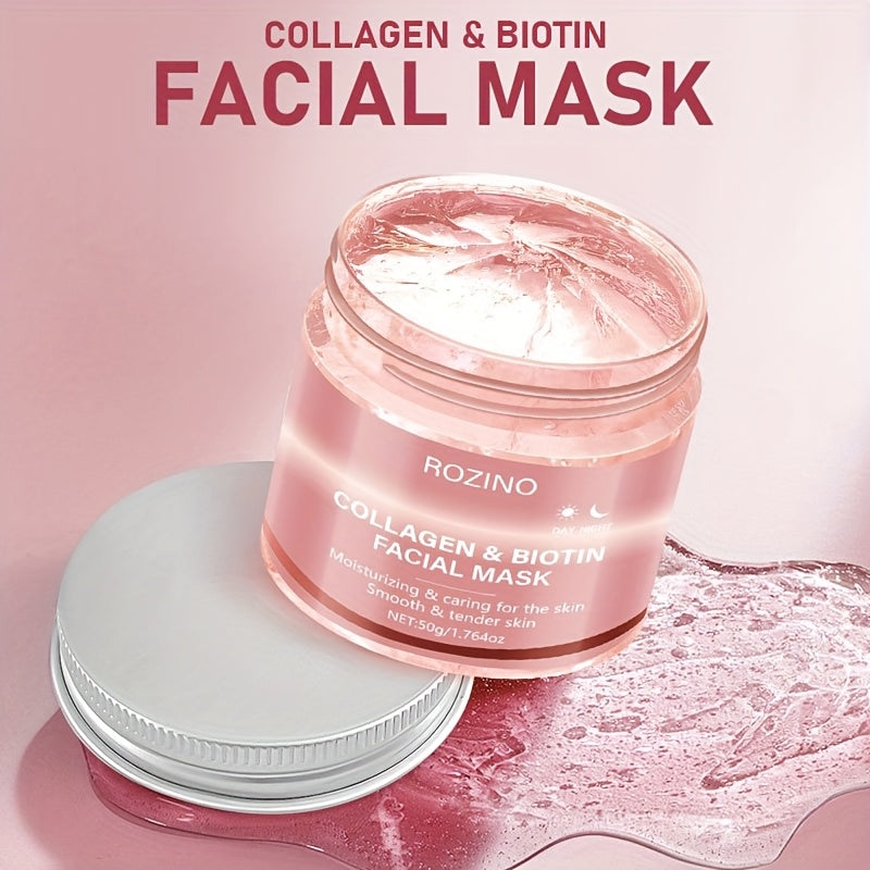 Biotin Collagen Mask for Day And Night, Hydrates And Plumps The Skin, Firms And Brightens, Smooths Out Imperfections, Giving a Youthful Appearance. Ideal for Everyday Use And As a Gift for Special Occasions, Ensuring She Has a Radiant Complexion