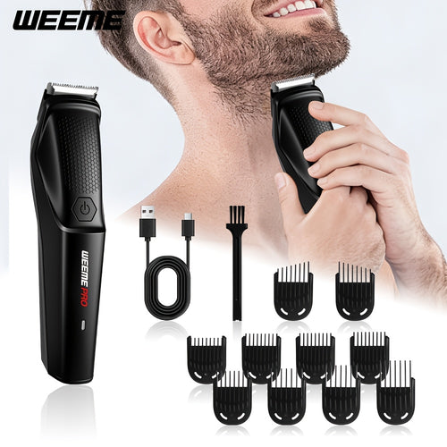 [Beard Trimmer for Men] WEEME Beard Trimmer for Men, Professional Hair Trimmer for Men Hair Clippers Eletric Razor Shavers Zero Gapped T Blade Edgers Liners Cordless, Rechargeable Mustache GroomingKit for Body