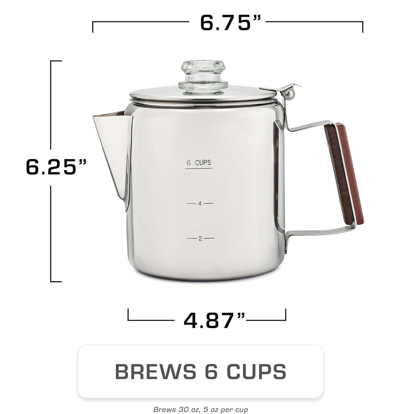 304 Stainless Steel Permeable Coffee Maker Pot -9 Cup Capacity, Permeable Coffee Maker - Suitable For Stoves, Barbecue Grills Or Bonfires, Sturdy Stainless Steel Material, Open Flames, Barbecue Grills Or Stoves For Coffee Brewing, No Electricity