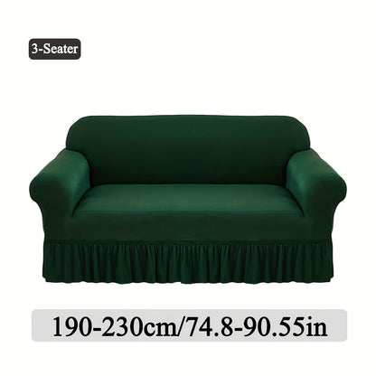 XM-Mirelitho 1pc Stretch Sofa Slipcover Lightweight Breathable Elastic Full Cover with Skirted Design Soft Cool Comfort Machine Washable Local Warehouse Fast Delivery