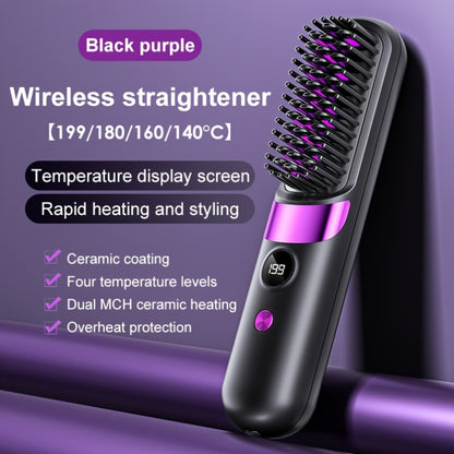 Portable Wireless Hair Straightener Comb - USB Charging, 3-Speed Temperature Control, Negative Ion Technology, Long-Lasting Luster, LED Display Screen, Lightweight, Perfect for Travel, with Comb And Clip Included