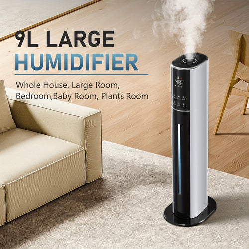 KELOPA 2.38gal Soundwave Technology Cool Mist Humidifier | Top Fill | Smart Humidity Control | Sleep Mode | Ideal for Home, Large Rooms, Bedrooms, Offices, And Plants | Covers 600ft²+
