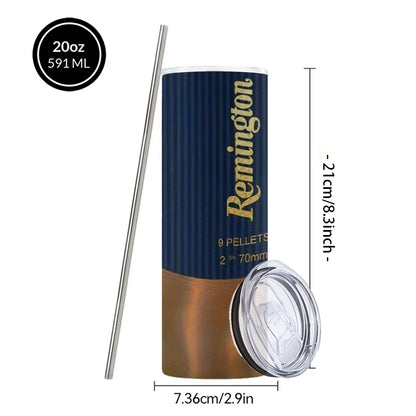 Bullet & Hunting Design Coffee Mugs, 304 Stainless Steel Insulated Tumbler With Lid & Straw, Beverage Container & Travel Cup, 20oz Camping Drinkware, Ideal Gift For Men, Birthday, Parties, Holiday, Father'S Day, Thanksgiving Day, Halloween