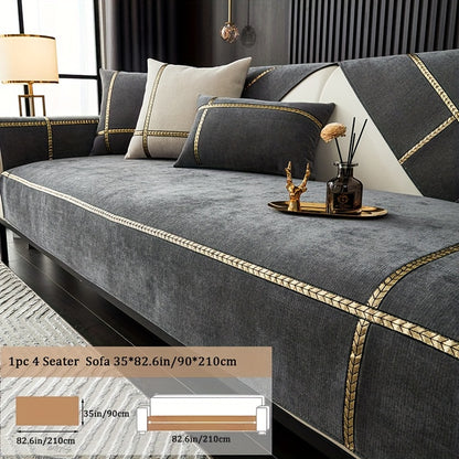 1pc of Elegant Sofa Cover, a Pet-Friendly Slipcover, Suitable for All Seasons, Made of Chenille, Designed to Protect Your Furniture in The Bedroom, Office, Or Living Room. (Pillowcases, Backrest, And Armrest Covers Are Sold Separately.)