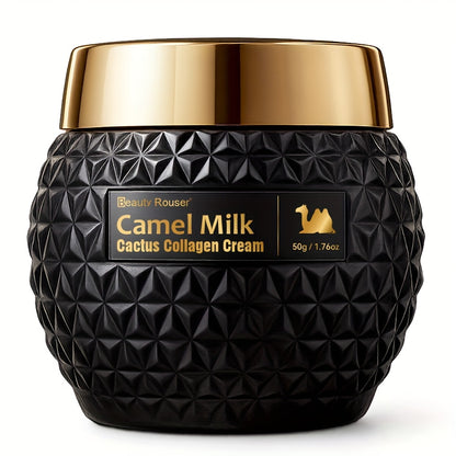 Beauty Rouser Camel Milk Cactus Collagen Cream - 50G/1.76Oz, Hydrating & Firming Day/ Night Moisturizer with Retinol, Hyaluronic Acid & Vitamin E, Non-Greasy Formula for All Light Beige Types, Skincare Routine, Elegant Packaging, Gift