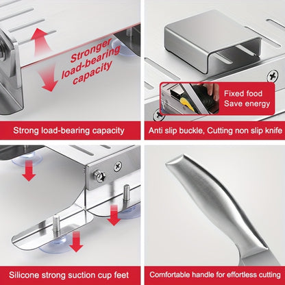 Stainless Steel Manual Meat Slicer Manual Frozen Meat Slicer, Meat Cutter Stainless Steel Beef Slicer, Beef Roll Vegetable Bone Household Easy to Clean