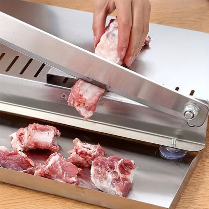 Stainless Steel Manual Meat Slicer Manual Frozen Meat Slicer, Meat Cutter Stainless Steel Beef Slicer, Beef Roll Vegetable Bone Household Easy to Clean