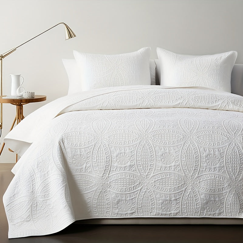 2/3pcs Quilt Set Bedspreads (1 Quilt, 1 Or 2 Pillowcase)-Soft Ventilate Quilt, Lightweight Microfiber Bedspread - Halloween And Christmas Modern Style Coin Pattern Coverlet, Gifts for Back-To-School Season, Suitable for School Dormitories