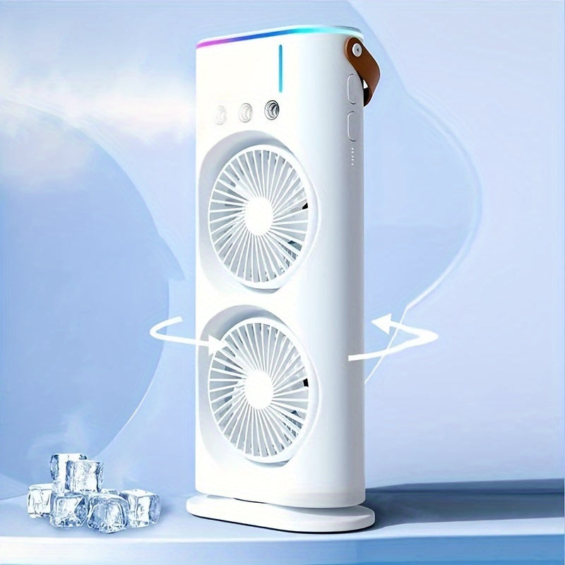 Portable Fog Cooling Fan - USB Powered Fan, Suitable for Outdoor, RV, Indoor, Outdoor, And Office Use, Button Controlled, Water-cooled Portable Electric Fan, Essential for Outdoor Cooling In Summer, Rechargeable Fan