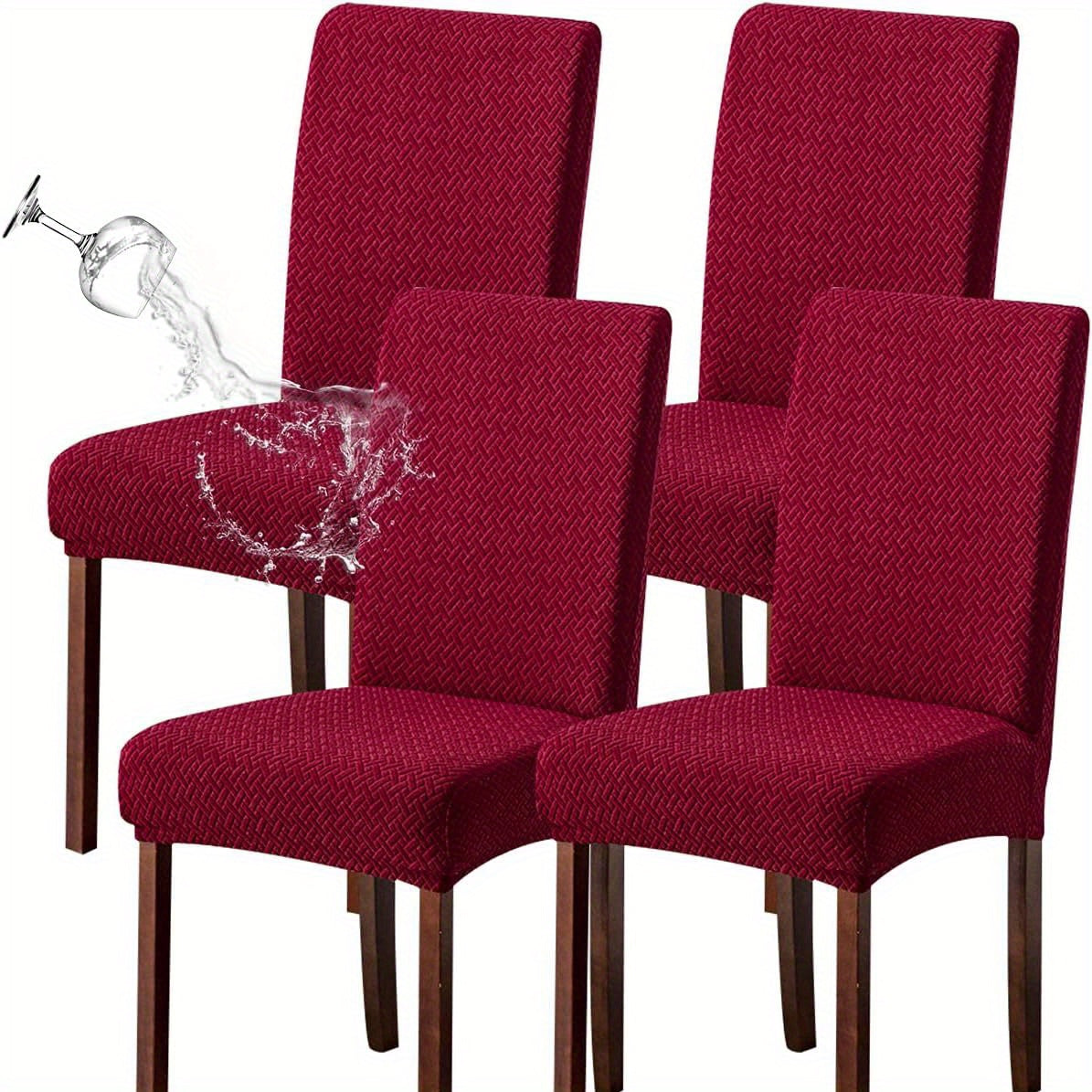 4/6pcs 100% Waterproof Chair Covers for Dining Room Kitchen Chair Covers Parson Dining Chair Slipcover