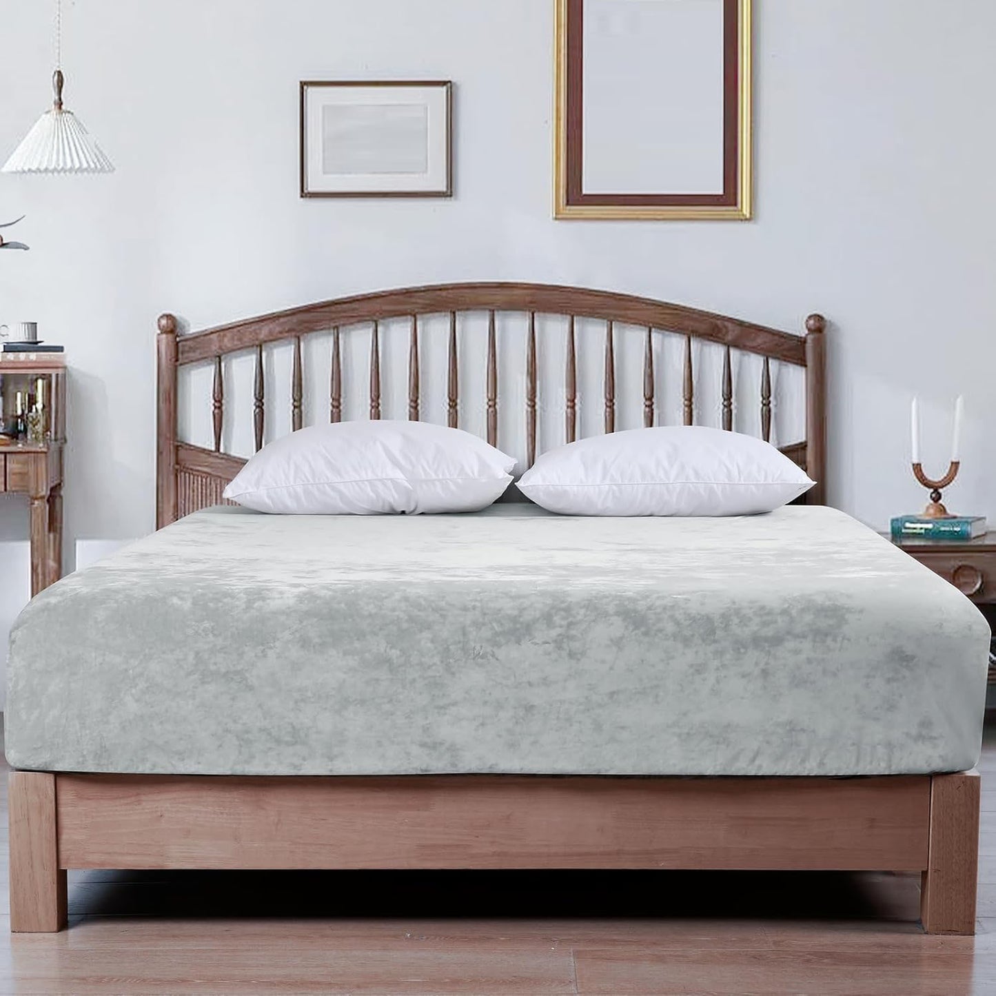 Double-Sided Velvet Sheet Set – Soft Warm Milk Velvet & Suede Fitted Sheet with Pillowcases All Seasons Twin Full Queen King