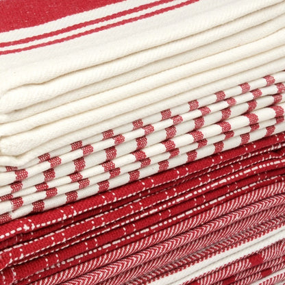 10 Pack 100% Cotton Kitchen Towels - Flat Weave, Absorbent & Durable Dish Towels for Cooking, Cleaning & Drying - Perfect for Christmas & Holiday Kitchens