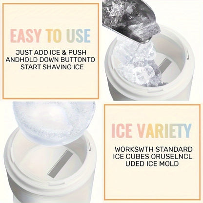 1pc Portable Ice Shaver Machine - Manual Hand-Powered BPA-Free Plastic Crusher for Shaved Ice, Snow Cones & Slushies with Free Ice Cube Trays - Perfect for Home, Parties, Outdoor Picnics & BBQs, Party Dessert Station, Userfriendly Design