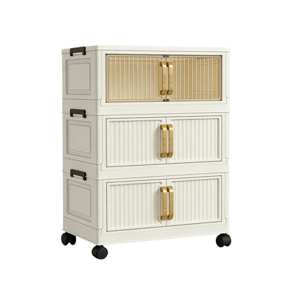 Multi-Functional Foldable Storage Cabinet, with 5-Tier/3-Tier Large Capacity, Space-Saving, Suitable for Entrance, Corridor, Bedroom And Living Room