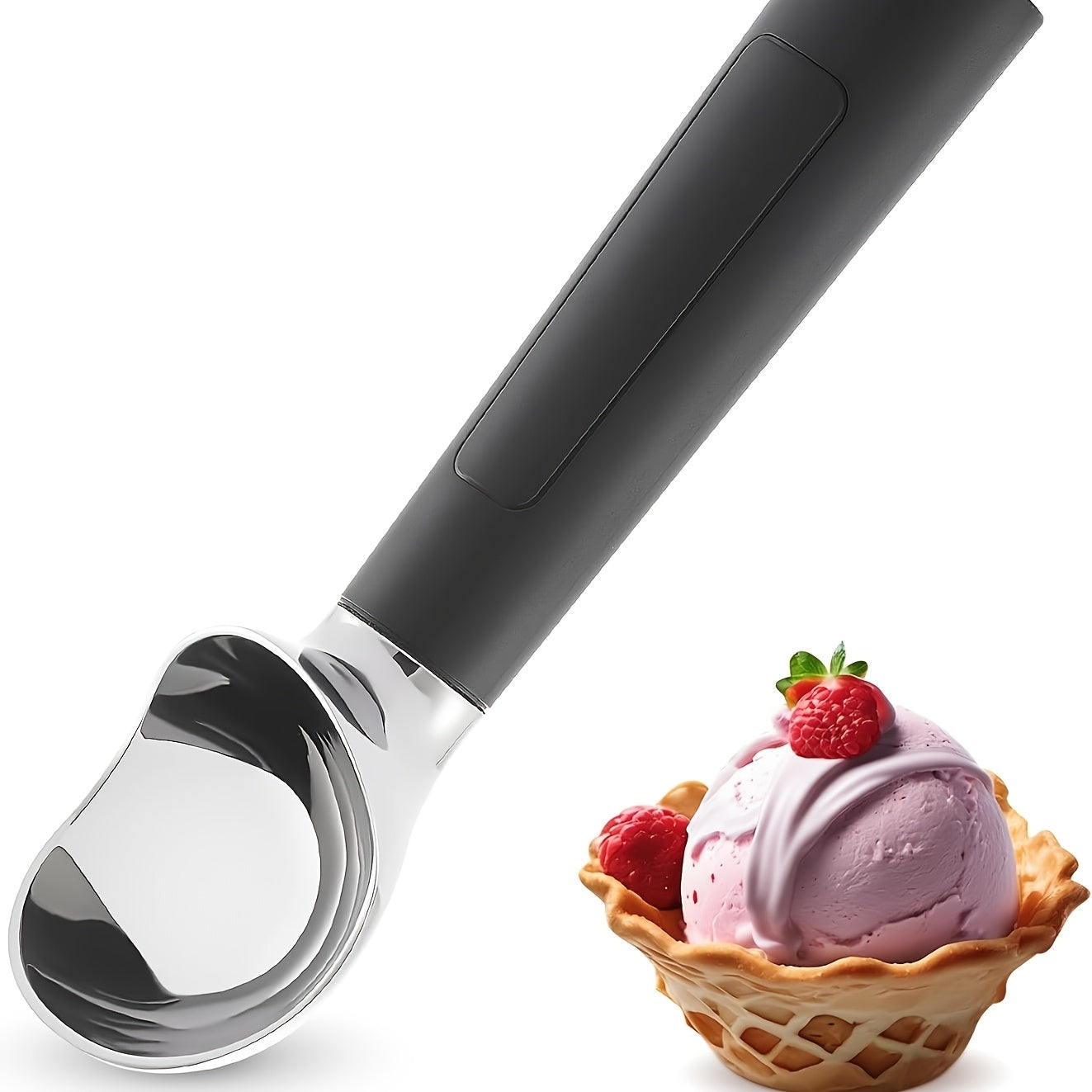 Heated Electric Ice Cream Scoop – USB-C Rechargeable with 3 Temperature Levels up to 158°F, Touch-Activated, IPX7 Waterproof, LED Display, Food Grade Stainless Steel, Ergonomic Design for Hard Ice Cream