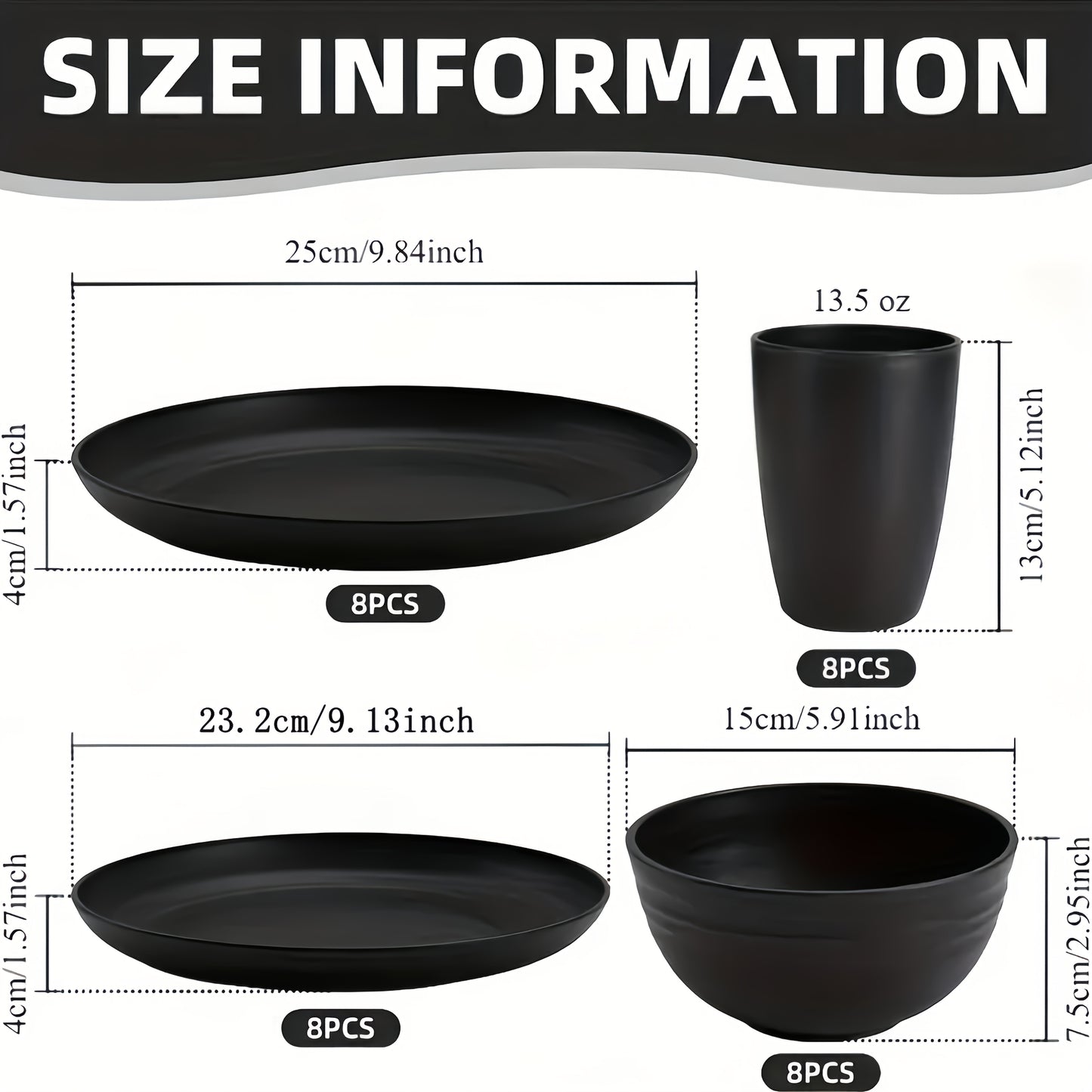 32/16pcs Wheat Straw Large Size Dinnerware Set, Service For 8/4, Lightweight Kitchen Accessories, Unbreakable Modern Dish Set-Plate/Dessert Plate/Bowl/Cup, Dishwasher And Microwave Safe, Perfect Everyday Use, Best Gifts For Thanksgiving And Christma