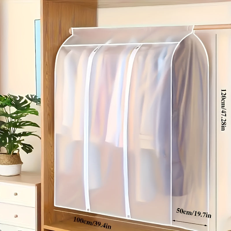 Premium Translucent Three-Dimensional PEVA Waterproof And, Office Suit Set Clothes Dust Cover, Hanging Clothes Bag, Suitable for Coat, Dress And Other Storage, Thickened And Washable