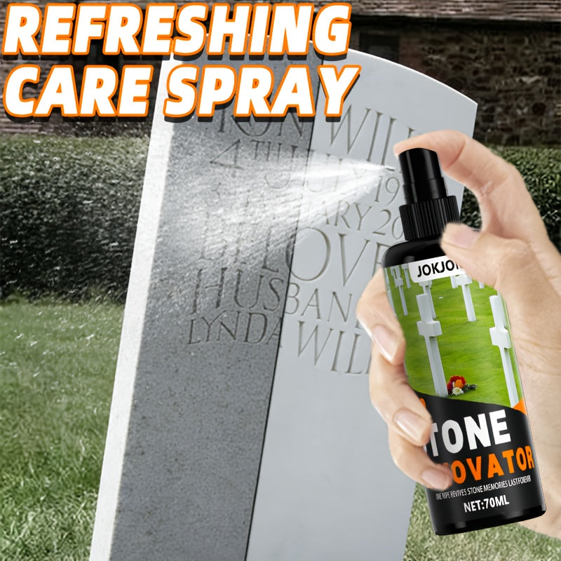 Stone Care Agent for Tombstone Memorial Stone Cleaner Quickly Restores Original Color Glycerin-Enhanced Deep Care Formula Unscented Compact with Cleaning Towel 2.37oz Grave Marker Restoration Kit