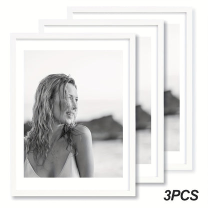 Picture Frames 12x16 Set of 3 – Classic Wood Poster Frames, Horizontal & Vertical Wall Hanging, Multi-Color Options for Bedroom Office Living Room Gallery Wall Decor