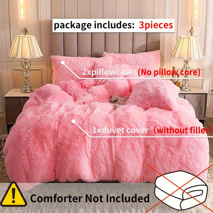 Plush Duvet Cover 100% Polyester Soft Warm Zipper Closure Cozy Bedroom Bedding Twin Full Queen King Solid Tie Dye 14 Colors for Bedroom Guest Room Dorm