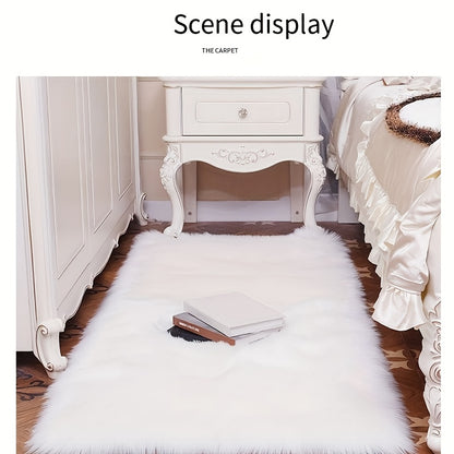 Plush Carpet Floor Mat Imitation Wool Bedroom Blanket Bay Window Home Living Room Carpet